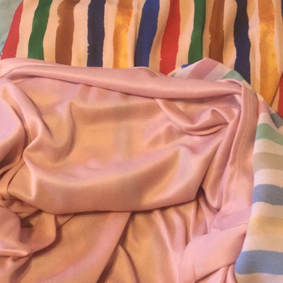 ❌DONATED❌Tan Blue Multicolor Stripe Halter Lined Maxi Dress - Picture 6 of 9